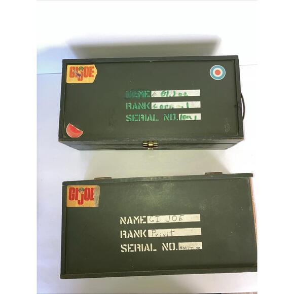 Lot Of 2 1964 GI Joe Vintage Hasbro 12” Green Military Footlocker  “LOOK” - Picture 2 of 9